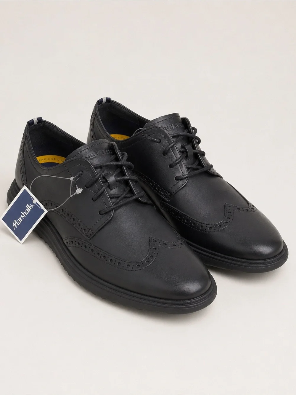 New Cole Haan Grand Men’s Black Wingtip Oxford Shoes – Size 10,5